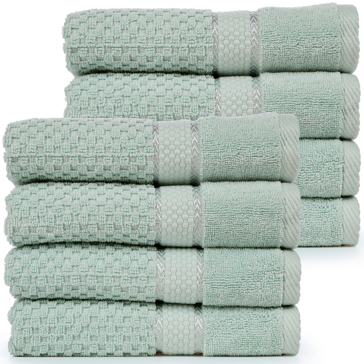 Popcorn Textured Mulaayam Collection Hand Towel Set of 8 - 18 X 28 Inch