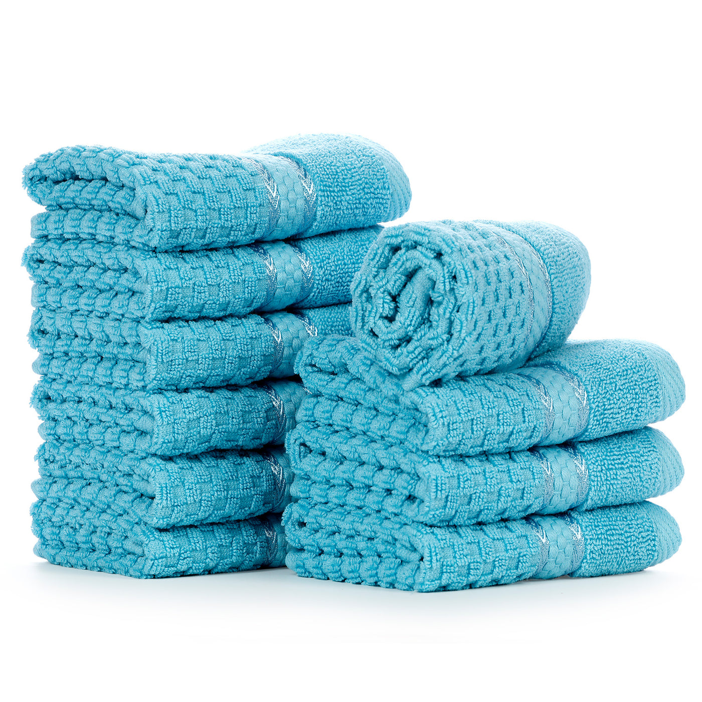 12x12 Premium Color Washcloths - 1 lb/dz - Blue Mist/Sky