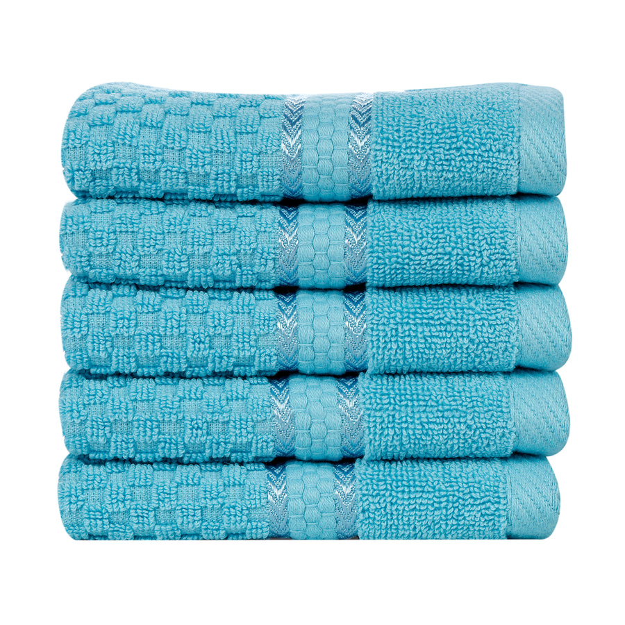 Mulaayam Collection Washcloths Set of 5 - 12X12 Inch