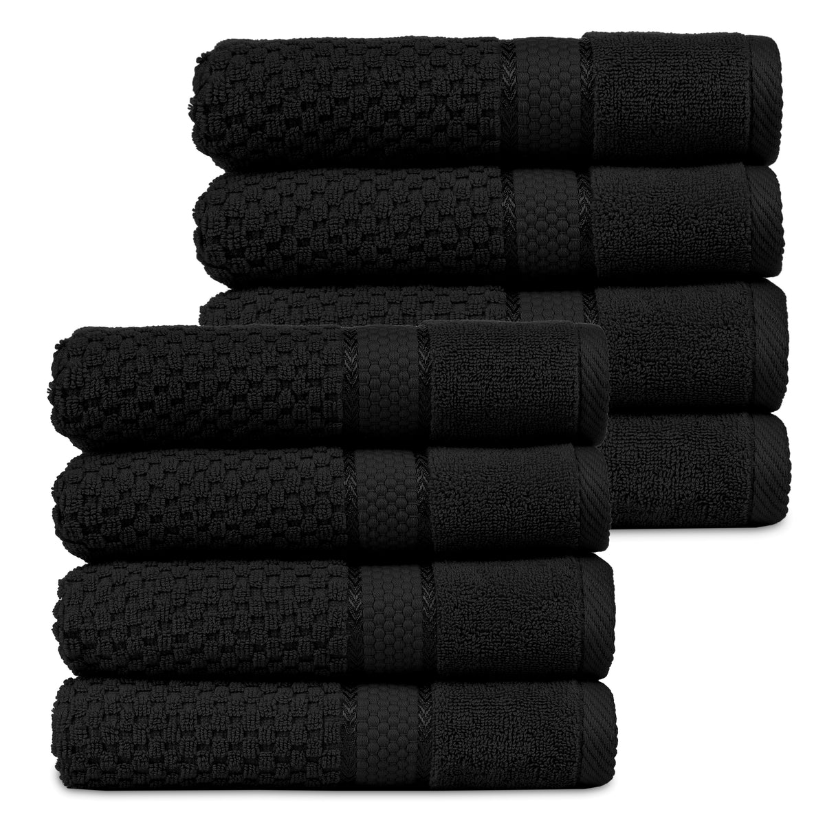 Popcorn Textured Mulaayam Collection Hand Towel Set of 8 - 18 X 28 Inch