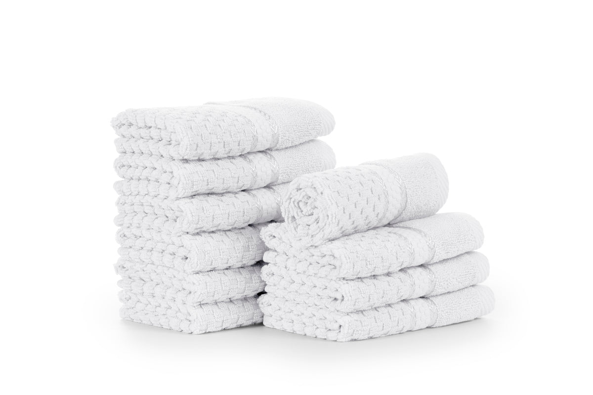 Mulaayam Collection Washcloths Set of 10 - 12X12 Inch